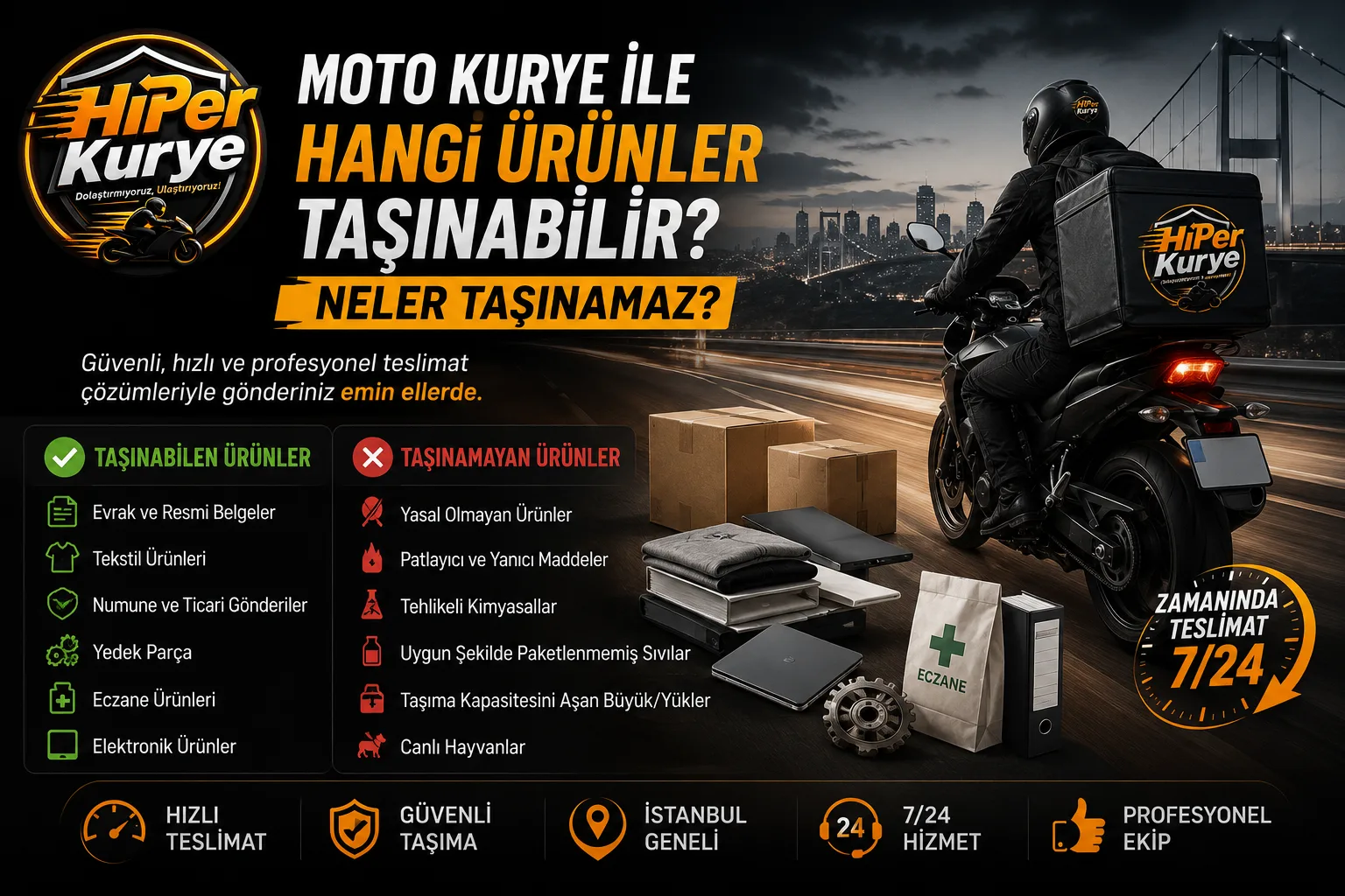 Moto Kurye Hangi Ürünleri Taşıyabilir? Neler Taşınamaz?