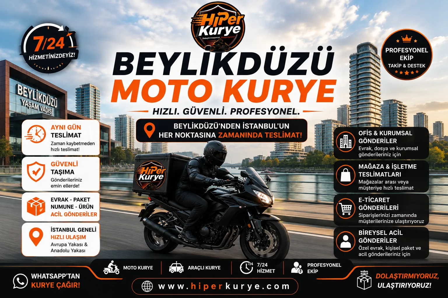 Beylikdüzü Moto Kurye | İstanbul İçinde Hızlı Gönderi Hizmeti