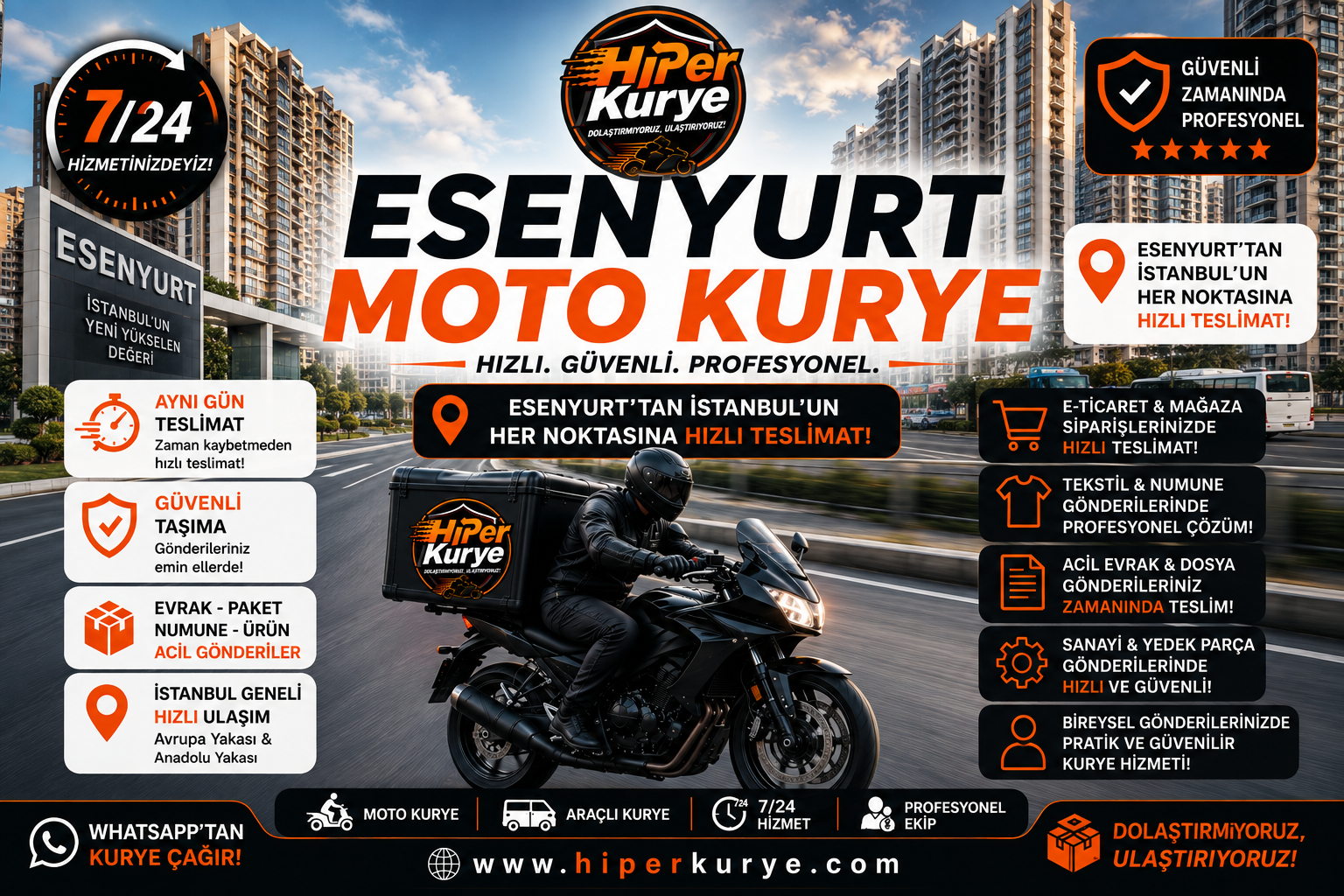 Esenyurt Moto Kurye | Yoğun İstanbul Trafiğinde Profesyonel Teslimat