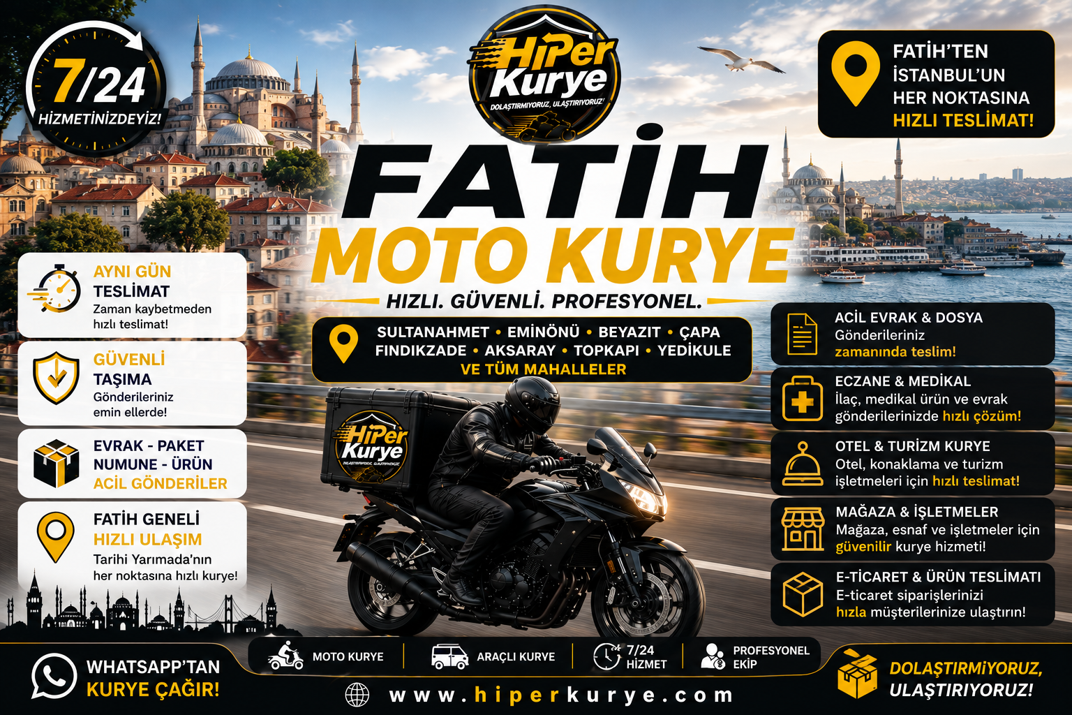 Fatih Moto Kurye | Tarihi Yarımadadan İstanbul’un Her Noktasına