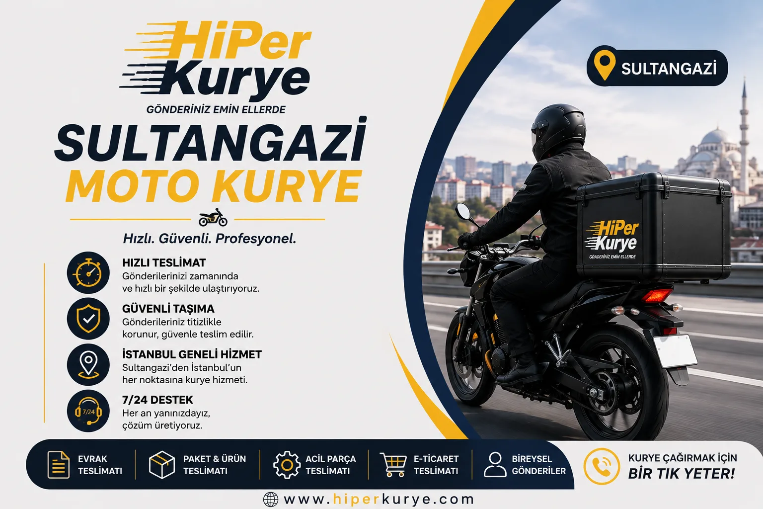 Sultangazi Moto Kurye | Gönderiniz İçin Pratik ve Profesyonel Teslimat