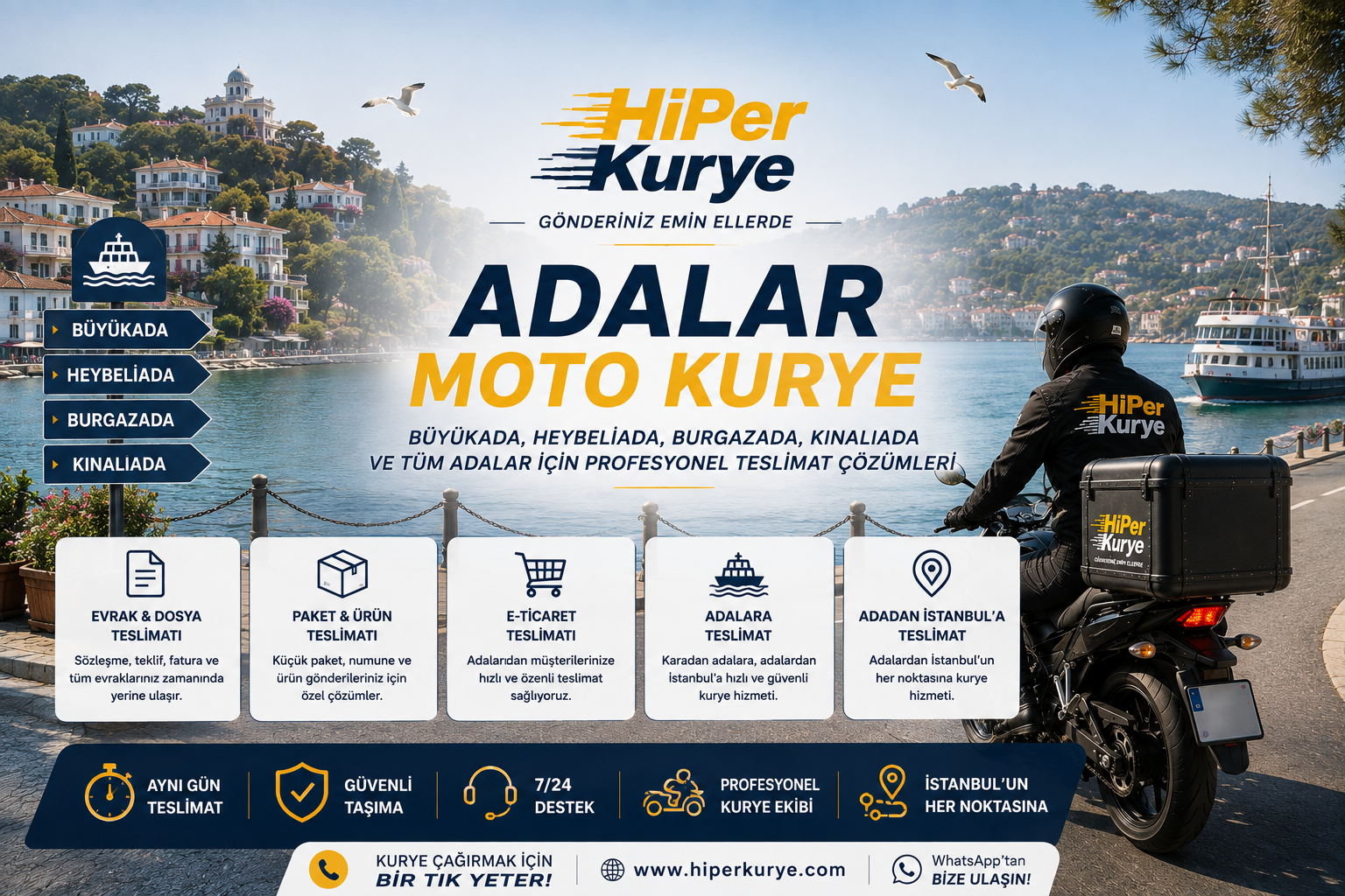 Adalar Moto Kurye | Büyükada, Heybeliada ve Adalar İçin Teslimat Çözümleri