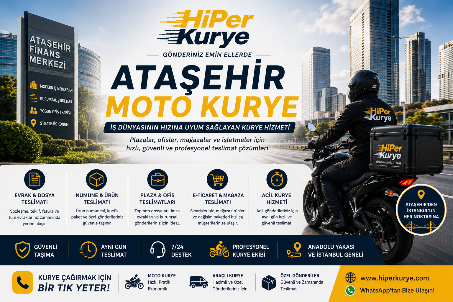 Ataşehir Moto Kurye | İş Dünyasının Hızına Uyum Sağlayan Kurye Hizmeti