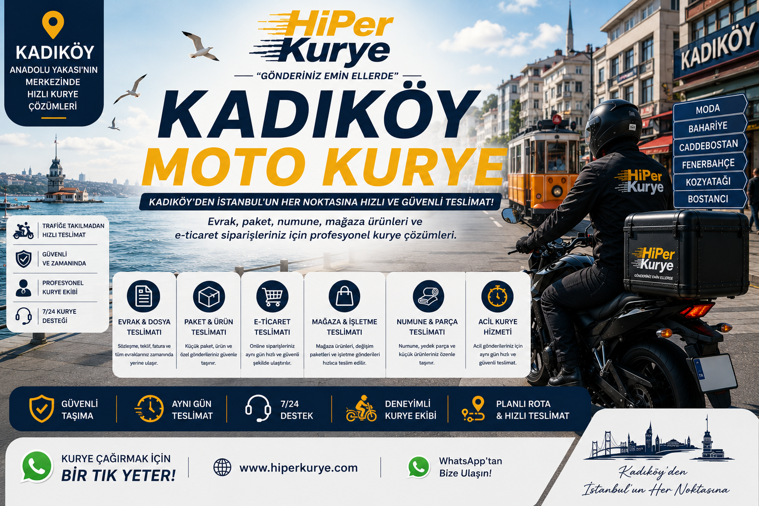 Kadıköy Moto Kurye | Anadolu Yakasında Hızlı ve Profesyonel Teslimat