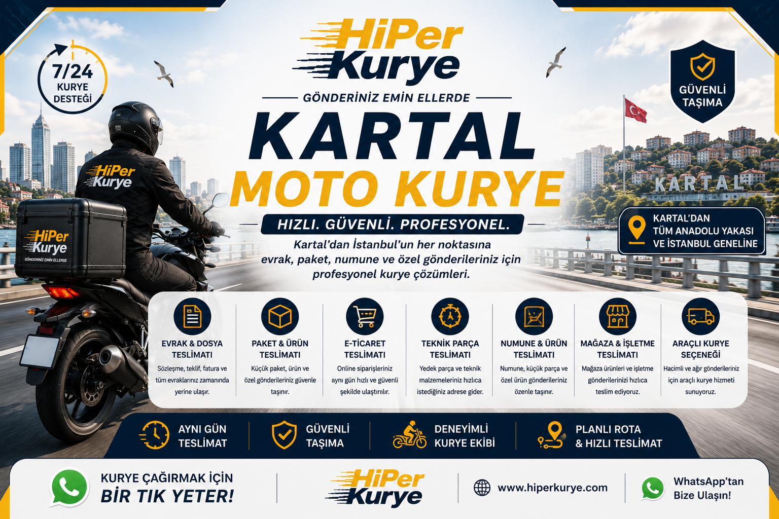 Kartal Moto Kurye | Anadolu Yakasın da Hızlı ve Profesyonel Teslimat