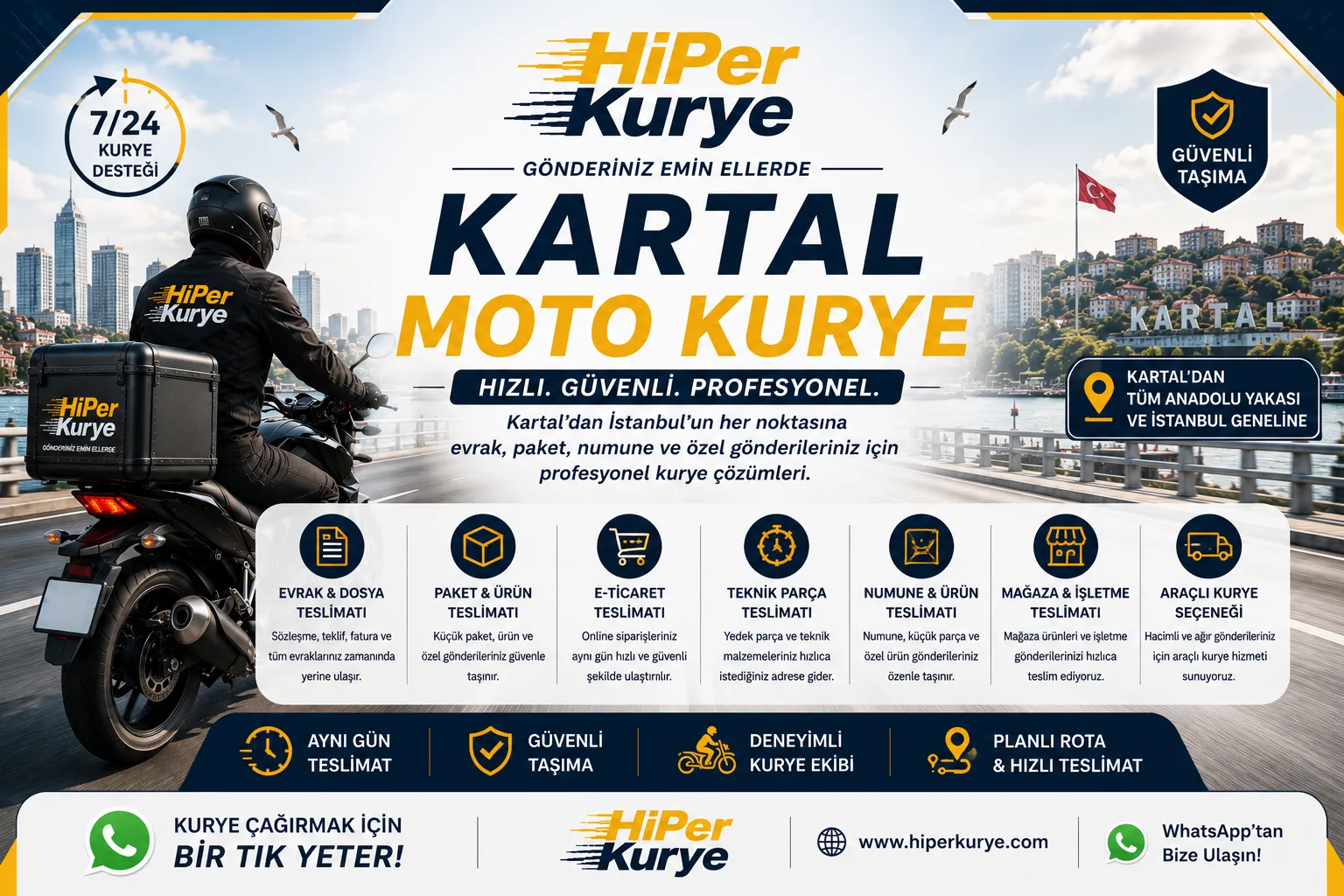 Kartal Moto Kurye | Anadolu Yakasın da Hızlı ve Profesyonel Teslimat