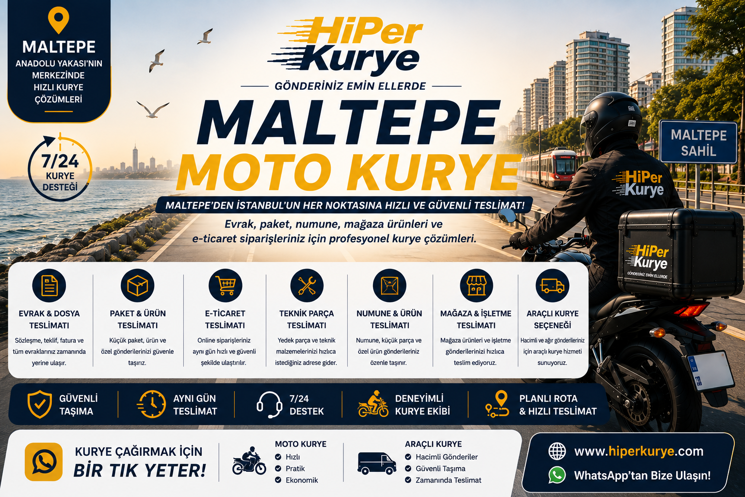 Maltepe Moto Kurye | Anadolu Yakasın da Profesyonel Teslimat Çözümleri