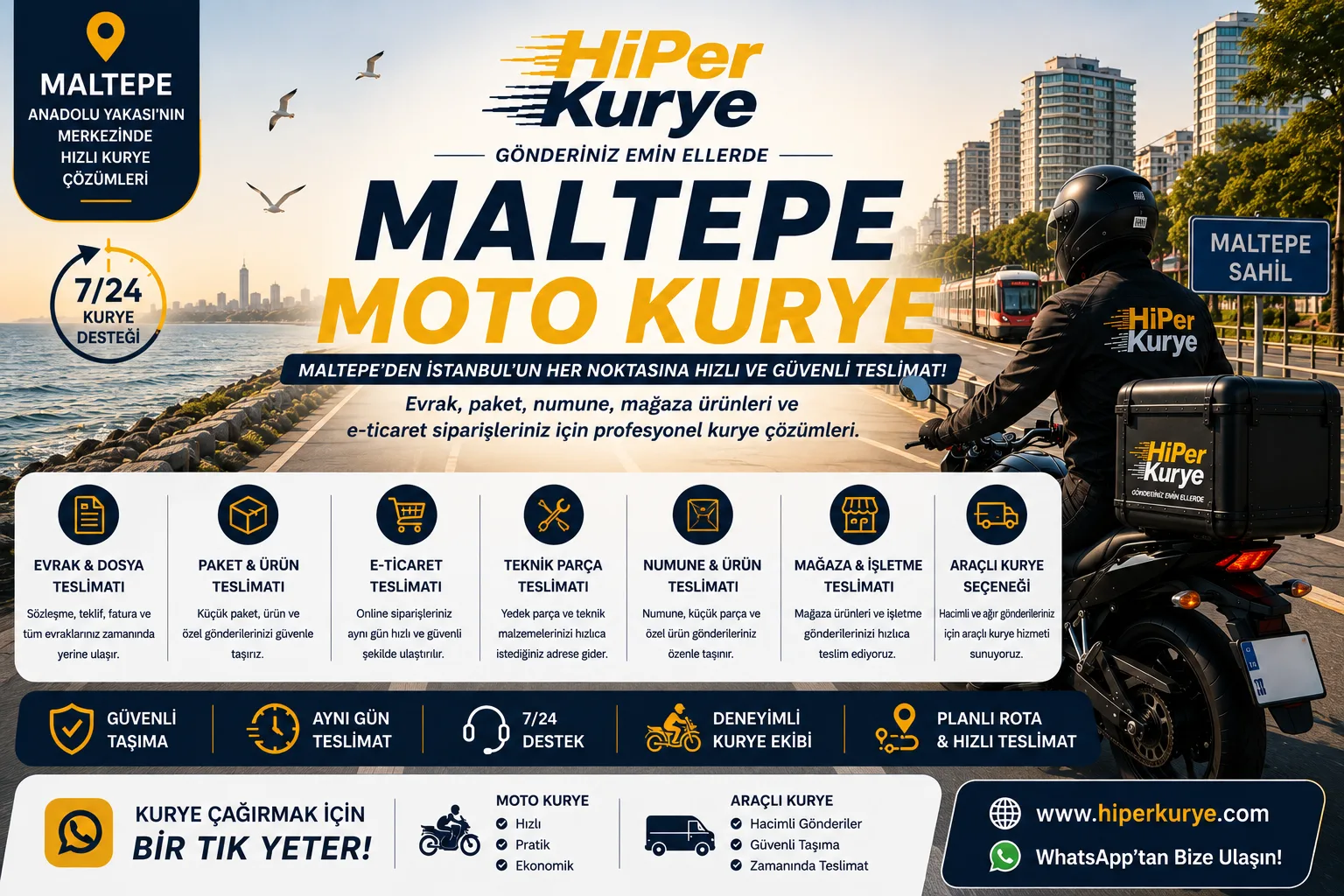 Maltepe Moto Kurye | Anadolu Yakasın da Profesyonel Teslimat Çözümleri
