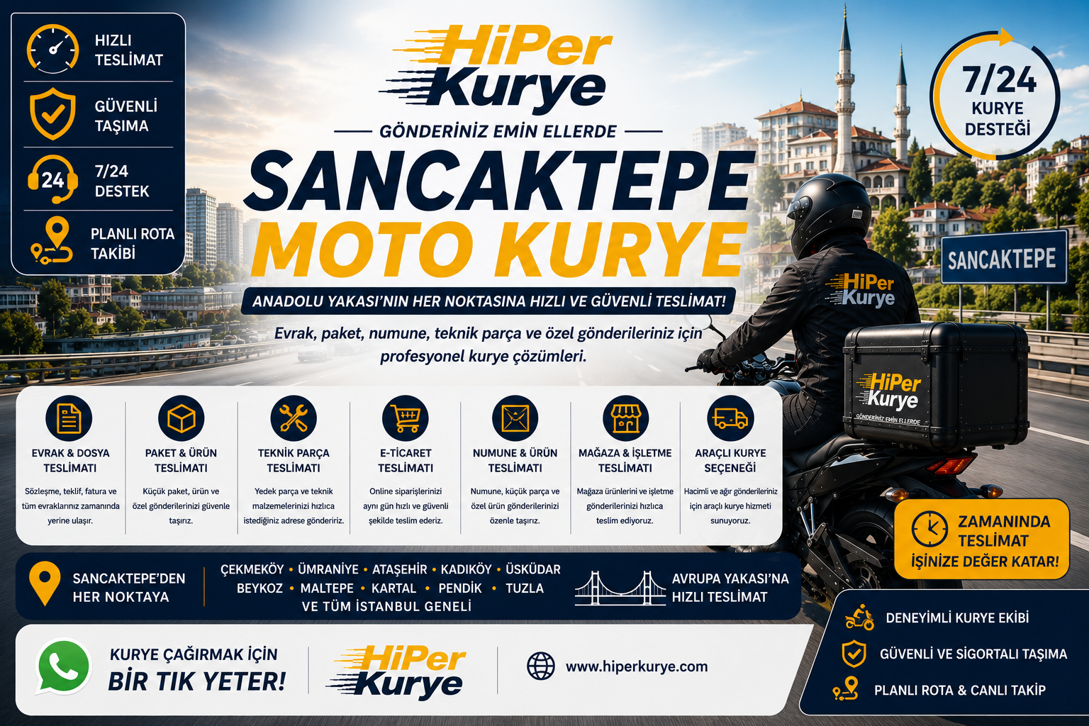 Sancaktepe Moto Kurye | Anadolu Yakasında Hızlı Teslimat Çözümleri