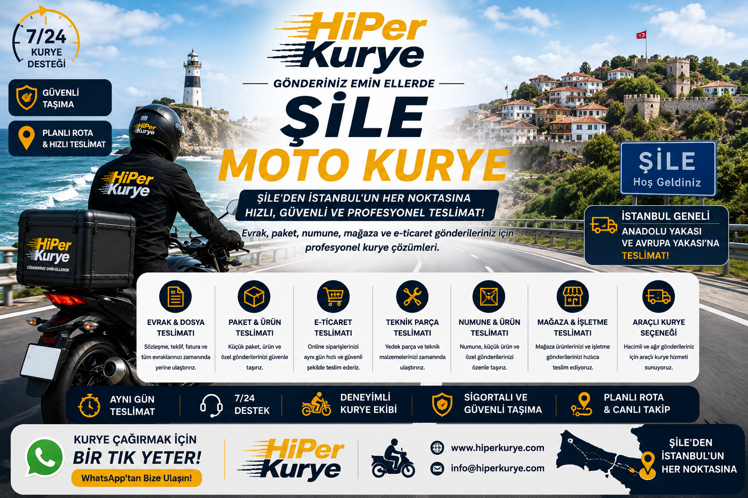 Şile Moto Kurye | Şile den İstanbul un Farklı Noktalarına Profesyonel Teslimat