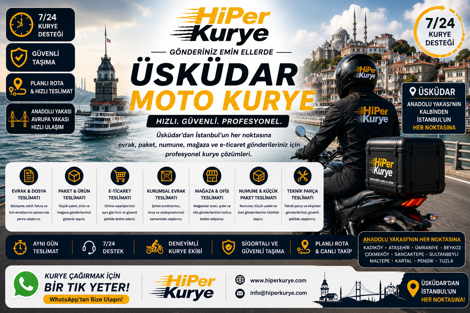Üsküdar Moto Kurye | Anadolu Yakasında Hızlı ve Güvenilir Teslimat