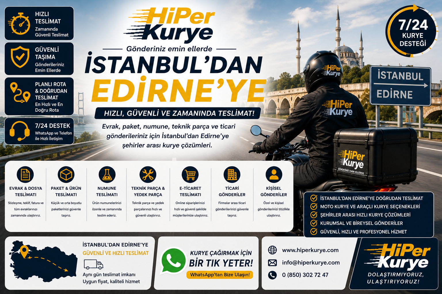İstanbul dan Edirne ye Kurye | Hızlı ve Güvenli Şehirler Arası Gönderim