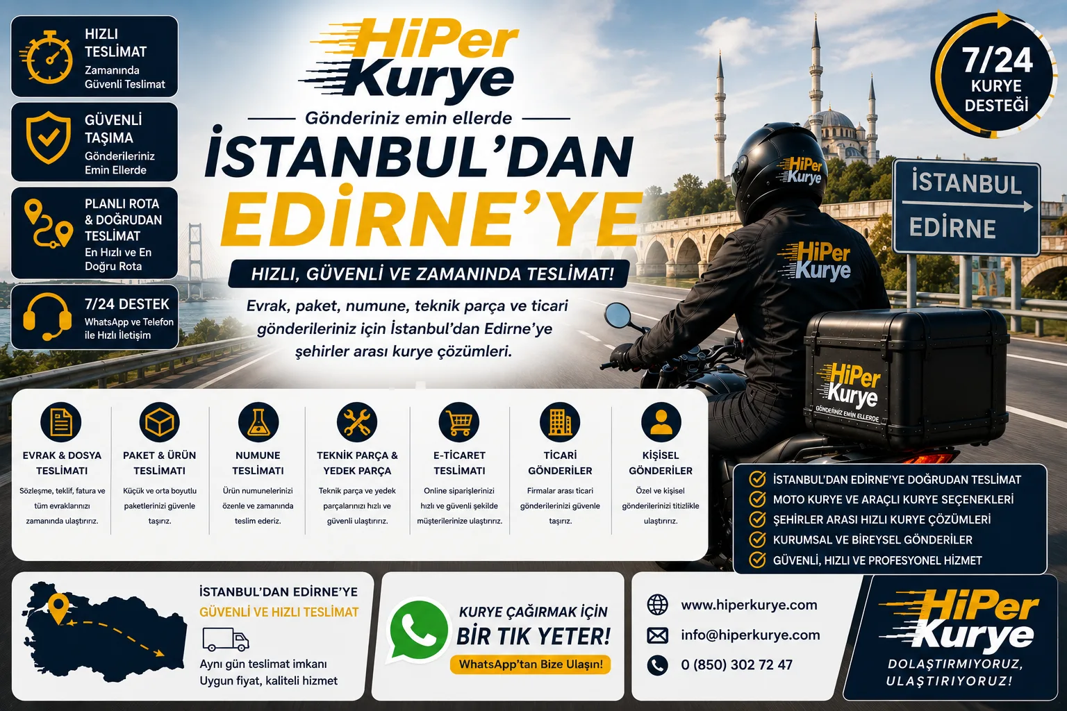 İstanbul dan Edirne ye Kurye | Hızlı ve Güvenli Şehirler Arası Gönderim