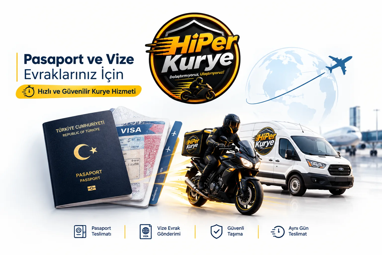 Pasaport ve Vize Evrakları İçin Acil Kurye | Hiper Kurye