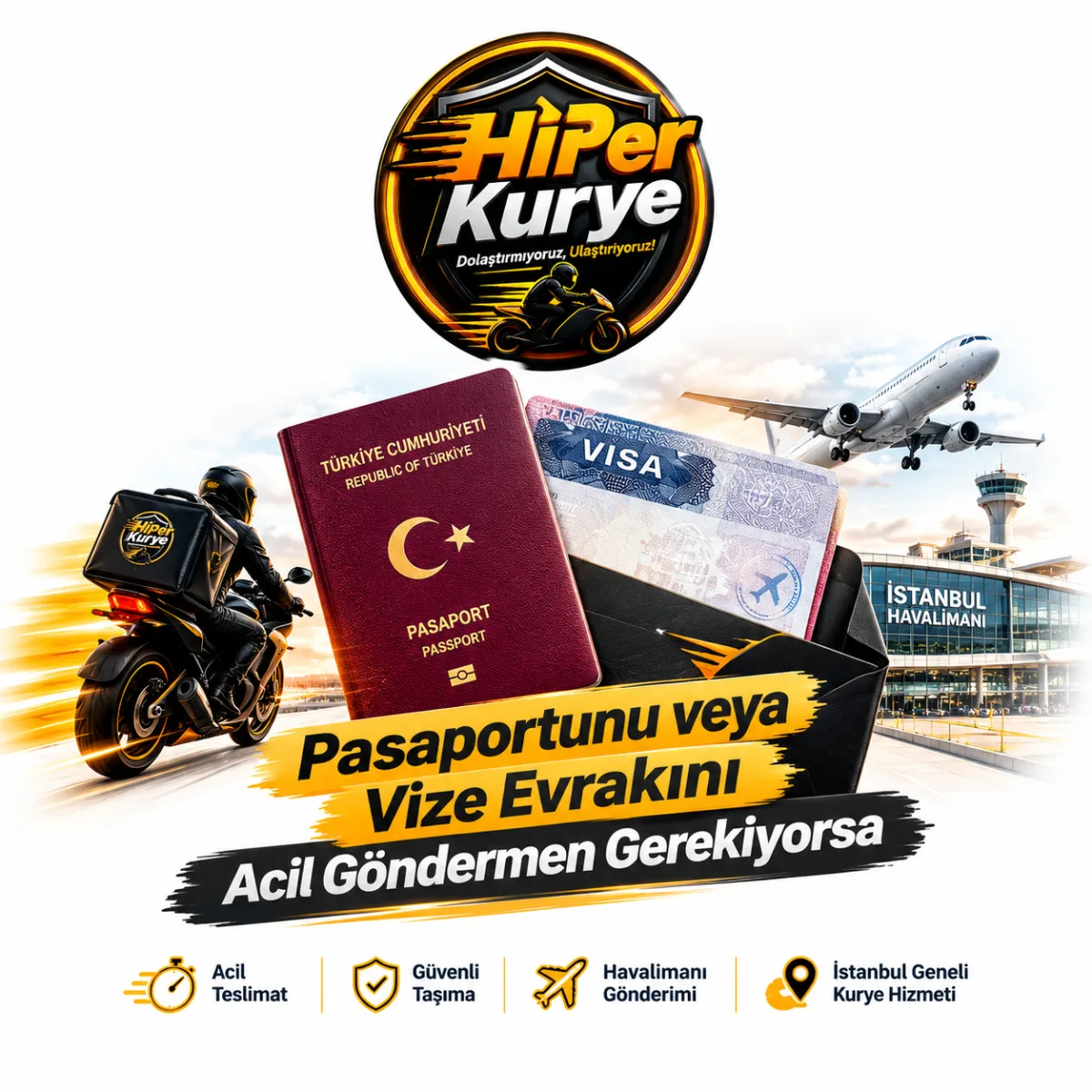 Pasaport ve Vize Evrakı Acil Kurye | Hiper Kurye